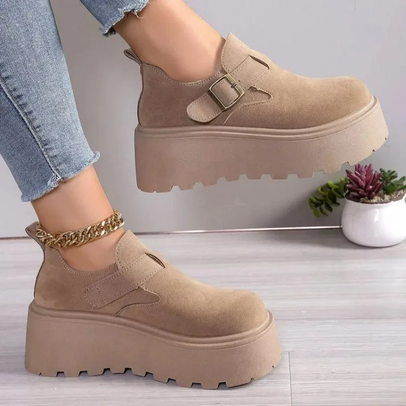 Women's Shoes Retro Suede Casual Shoe Fashion Platform Shoes Designer Womens Shoes Platform Vulcanized Footwear Zapatos De Mujer