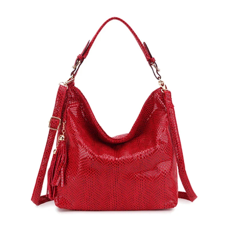 Women's Bags Handbags Fashion Shoulder Crossbody Bags with Fringe Crescent Snake-Print Hobo Purses and Handbags for Women & Girl