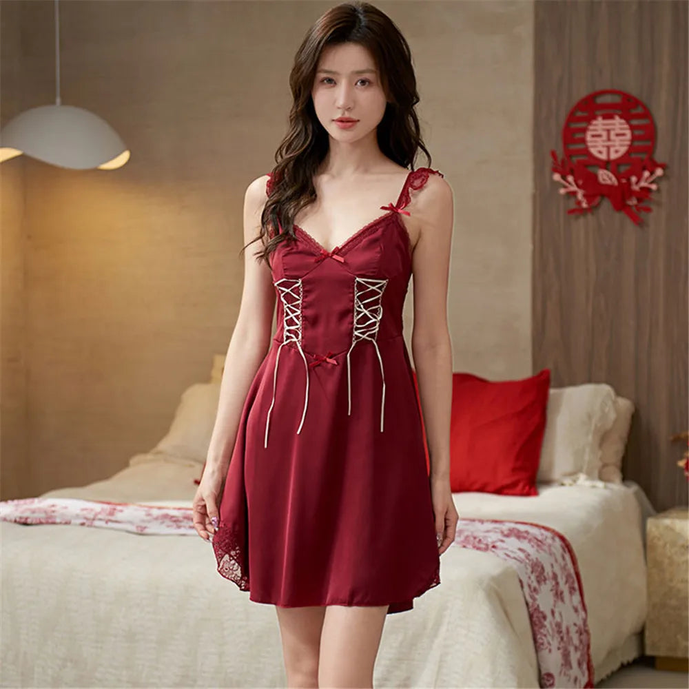 Summer Bathrobe Couple Wedding Home Clothing Men Women Pajamas Sets Ice Silk Nightgowns Sexy Robes Bathrobes