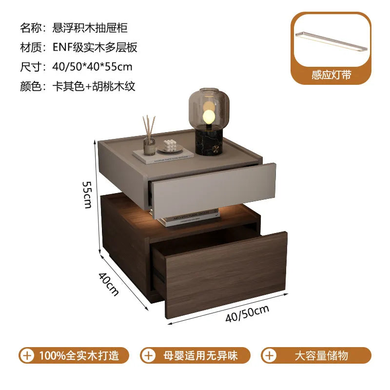 Luxury Decor Bedside Table Coffee Trendy Wood Vanity Living Room Nightstand Space Saving Cabinets Criado Mudo Home Furniture
