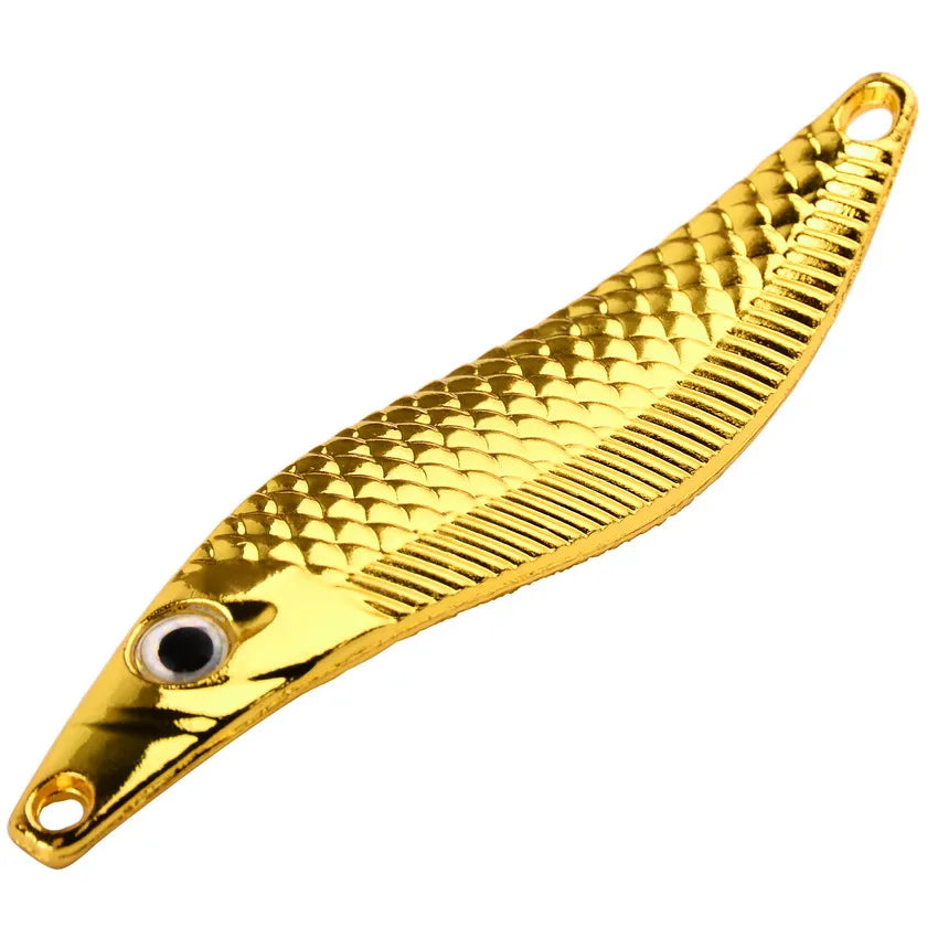 Metal VIB Leech Spinners Spoon Lures 7g 10g 15g 20g Artificial Bait With Feather Hook Night Fishing Tackle for Bass Pike Perch