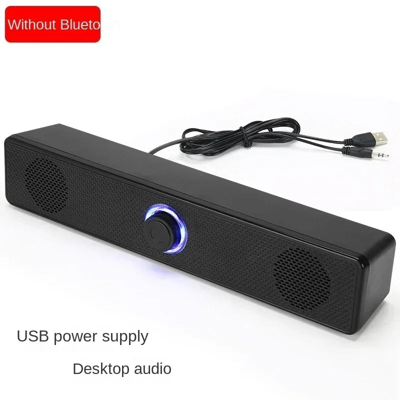 2.1 Channel Wired Soundbar with Subwoofer for PC/TV/Laptop - Stereo Multimedia Speakers,  Mini Sound System, Aux/USB Input
