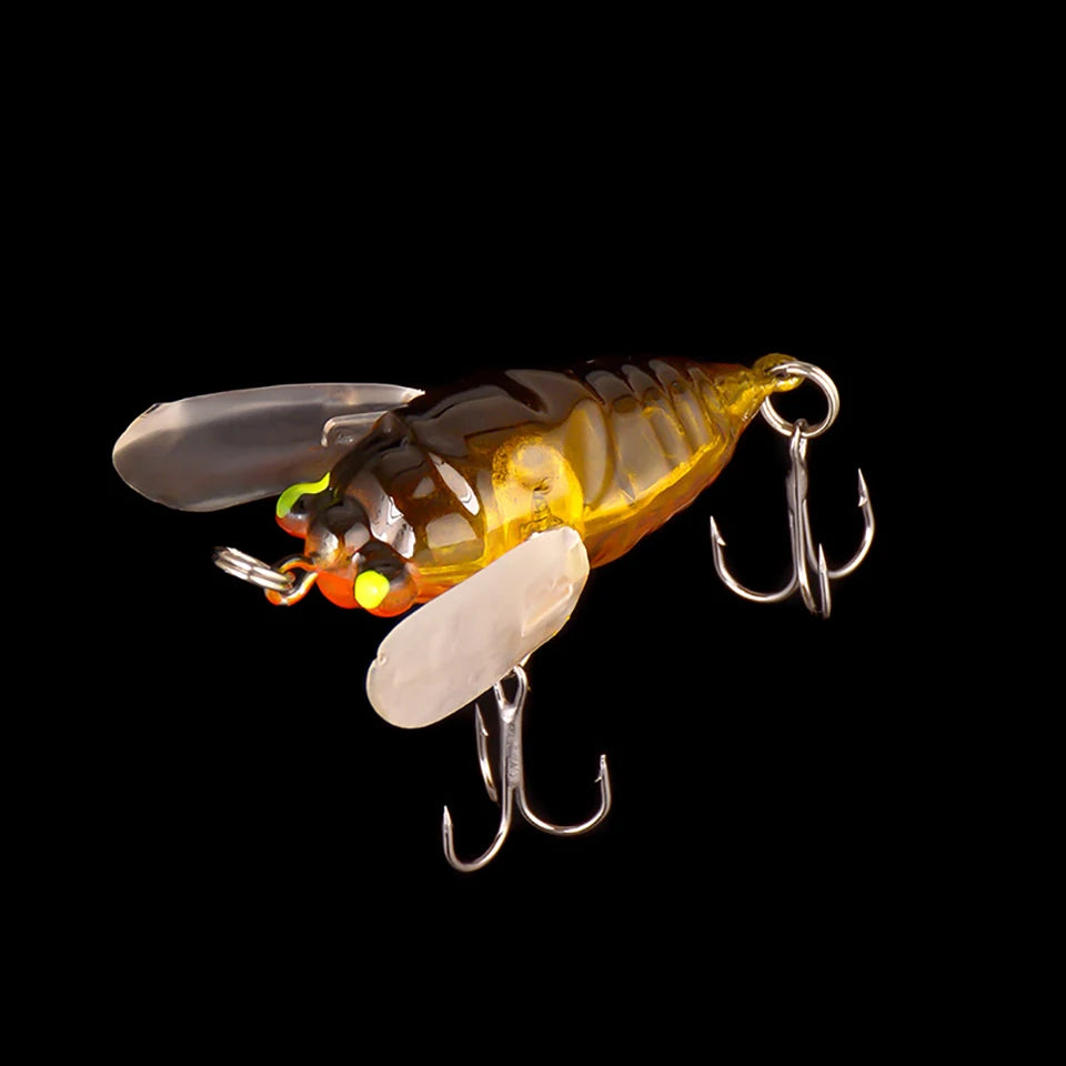 WALK FISH 6.5g/5cm Topwater Noise Simulation Cicada Fishing Lure Flexible Wings Hard Bait Pike Tackle Temptation Luminous Design