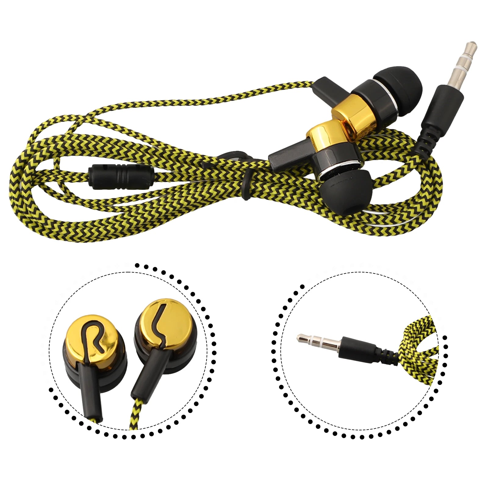 Experience Powerful Bass With In Ear Wired Headphones 3.5mm Stereo Earbuds For Mobile-Devices-Noise-Isolating-Design