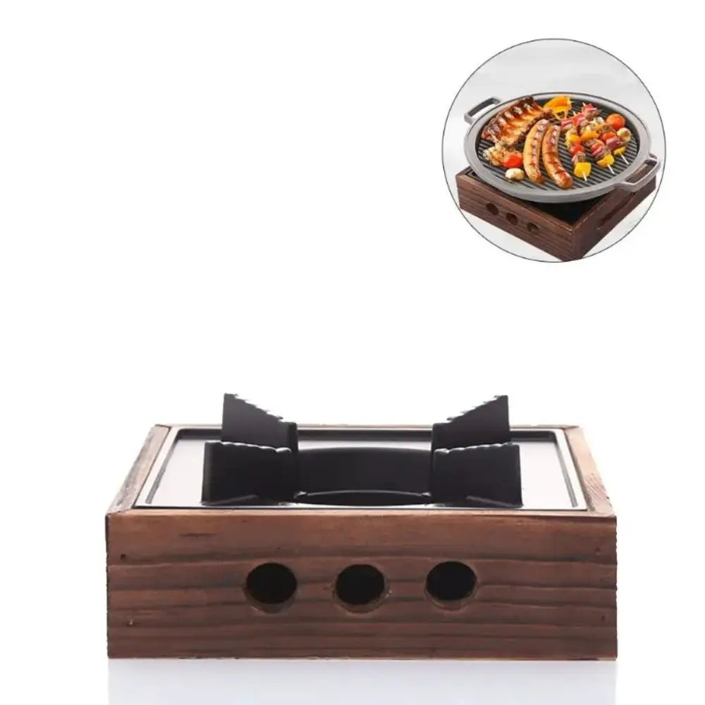 Commercial Wooden Cooking Grills Stove Square Portable Solid Stoves Multi-functional BBQ Cooking Furnace Outdoor