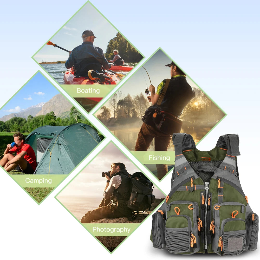 Lixada Outdoor Fishing Vest Sailing Life Jacket Vest EPE foam Floating Kayak Sport Safety Jacket Swimming Pesca