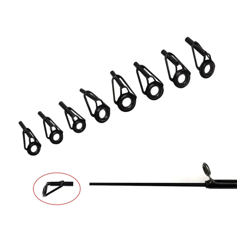 8pcs/lot Mixed Sizes Fishing Pole Rings Repair Kits 8 Sizes Stainless Steel & Ceramics Lure Fishing Rod Guides Circle