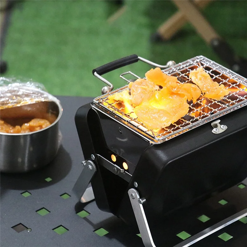Y67A-Compact Charcoal Grill Portable Tabletop BBQ Stove For Outdoor Cooking Ideal For RV Travel, Picnics, Backyard & Patio