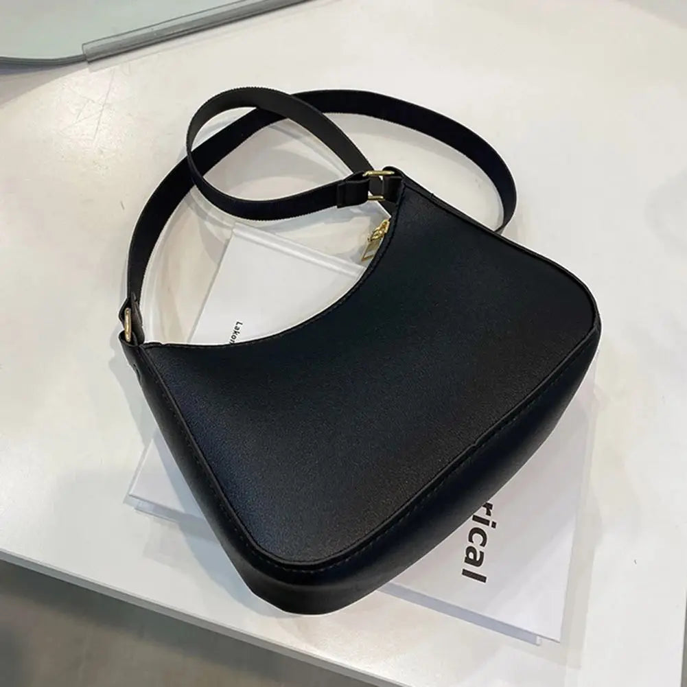 Women's Fashion Handbags Retro Solid Color PU Leather Shoulder Underarm Bag Casual Women Hobos Handbags sac à main femme