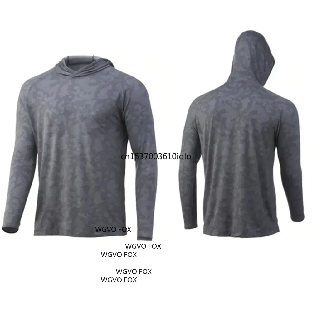 Fishing Apparel Clothing Men Long Sleeve Fishing T-shirt Sun Protection Uv Breathable Hooded Angling Camisa De Pesca