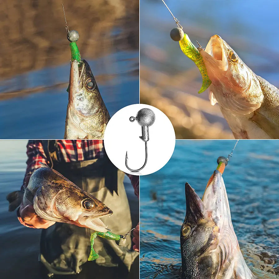 MrLurion 30pcs 1g 2g 3g 5g 10g 14g 18g 22g 25g 28g Fishing jigging head hook ,round head rigs fishhook for soft worm crank lures