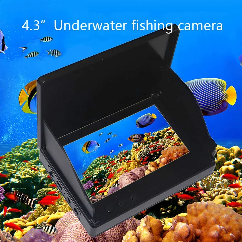 Portable Handheld Fish Depth Finder 4.3" LCD Screen 1080P 175° Underwater Fishing Camera Night Vision for Kayak & Boat