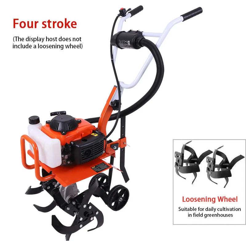 Two/Four Stroke Agricultural Garden Tools Gasoline Minitype Rotary Tiller Outdoor Multi-Functional Rotary Tiller Micro Tiller