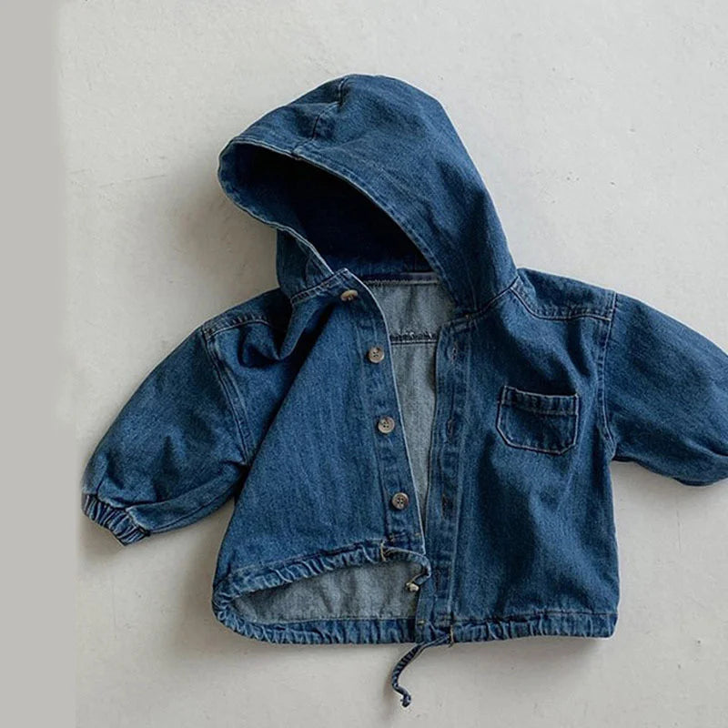 Kids Casual Coats 2024 New Boy Fashion Hooded Jackets Children Solid Colour Outerwear Toddler Spring Autumn Trends Clothing