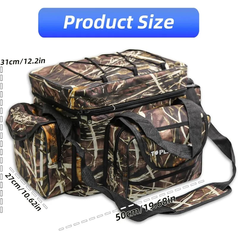 Fishing Tackle Bag for Saltwater or Freshwater, Water-Resistant 3600 Tackle Box Bag, Fishing Bags