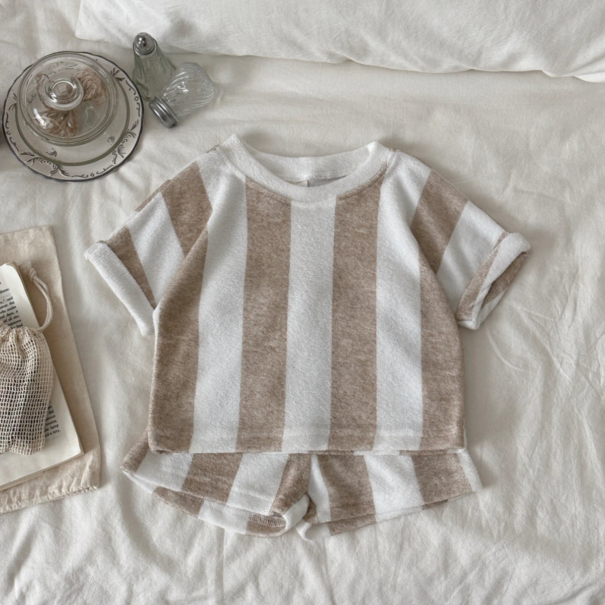 Kids Clothes Children's Striped Suit  Short-sleeved+shorts 2-piece T-shirt Summer Baby Clothes Children Clothing Boys Girls