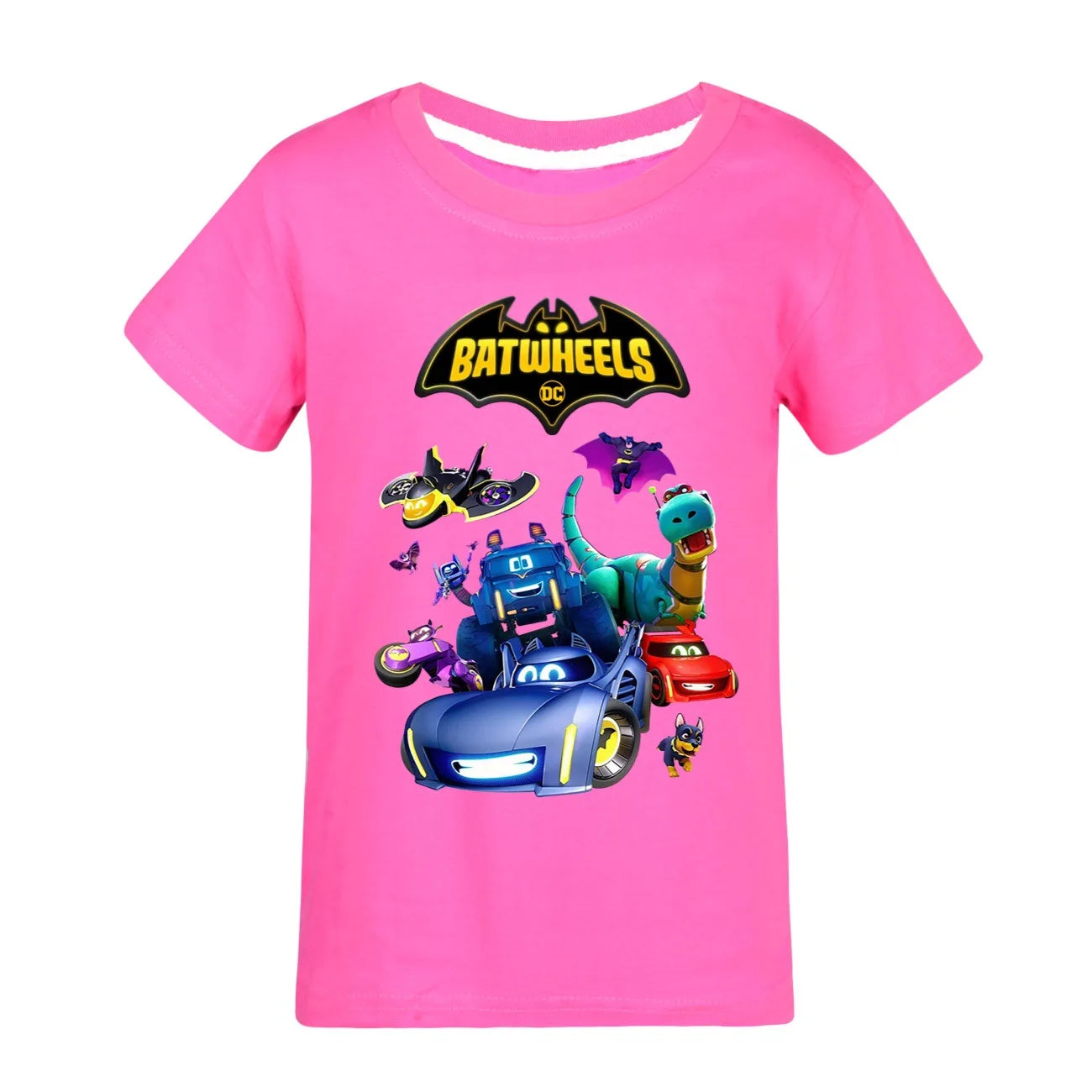 Funny Batwheels Short Sleeve Kids Clothing T-Shirts Summer Children Tops Cartoon Casual Tees Cotton Boys Girls Clothes3057