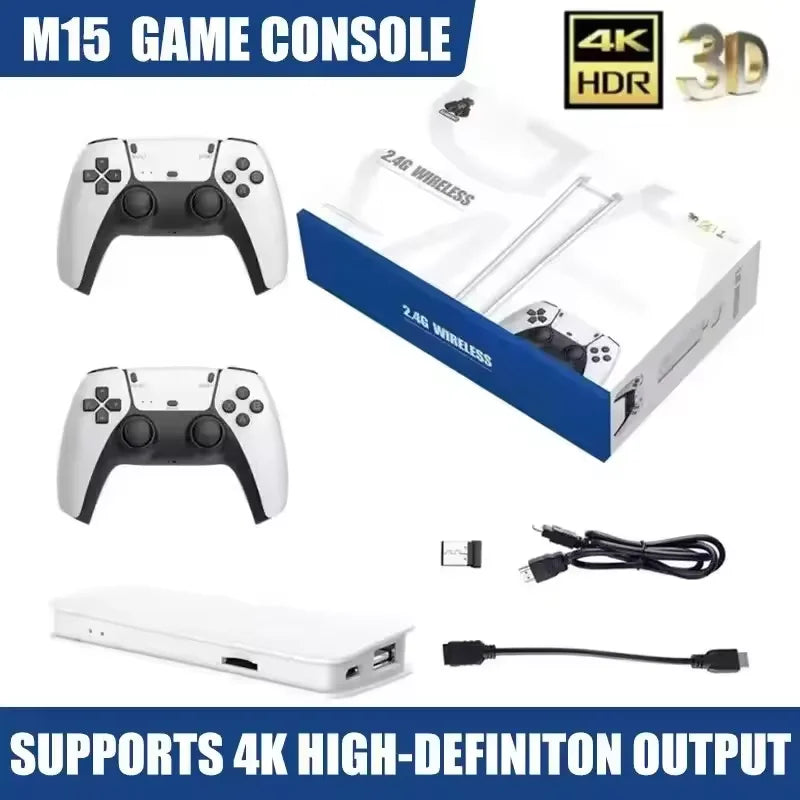 M15Video Game Console 4KHD TV Game Stick Wireless Controller Game pad Retro Handheld Game 64GConsole 20000+Game 2026New Hot Sale