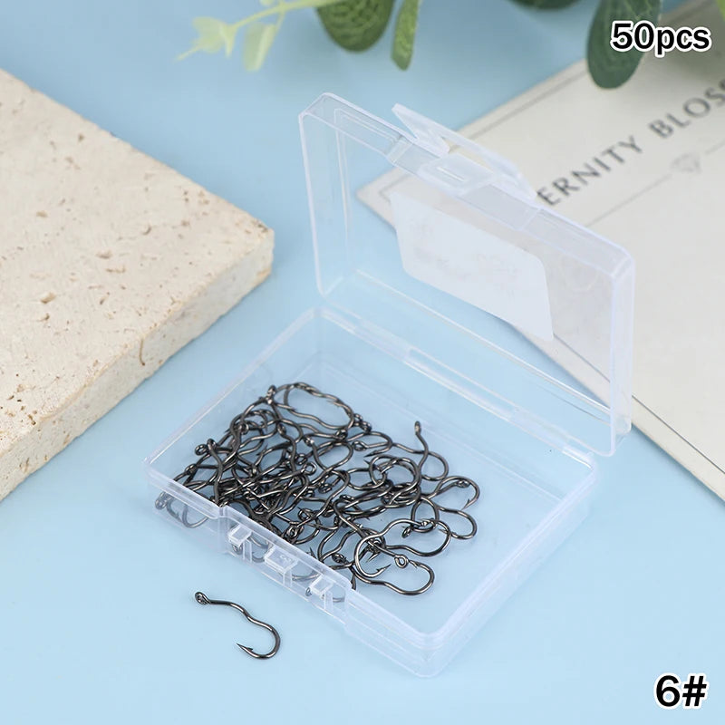 50pcs Premium Fishing Hooks Barbed Design For Anti-Slip & Secure Fish Grip | Reliable For Freshwater And Saltwater Hunting