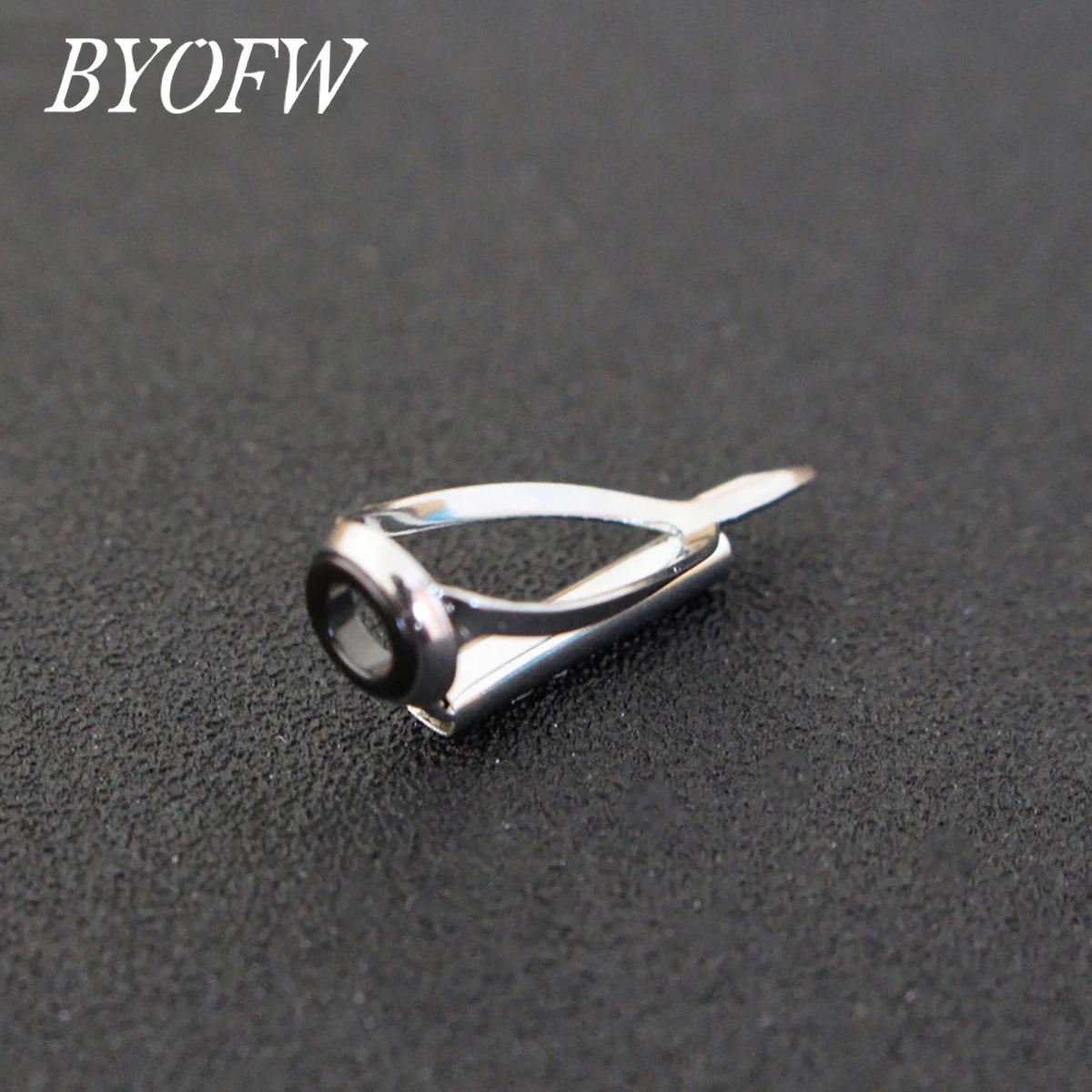 BYOFW 9 PCS/bag Tangle Free Stainless Steel Fishing Rod Guide Ceramic Ring Eye Double Legs For Building Replacement Accessories