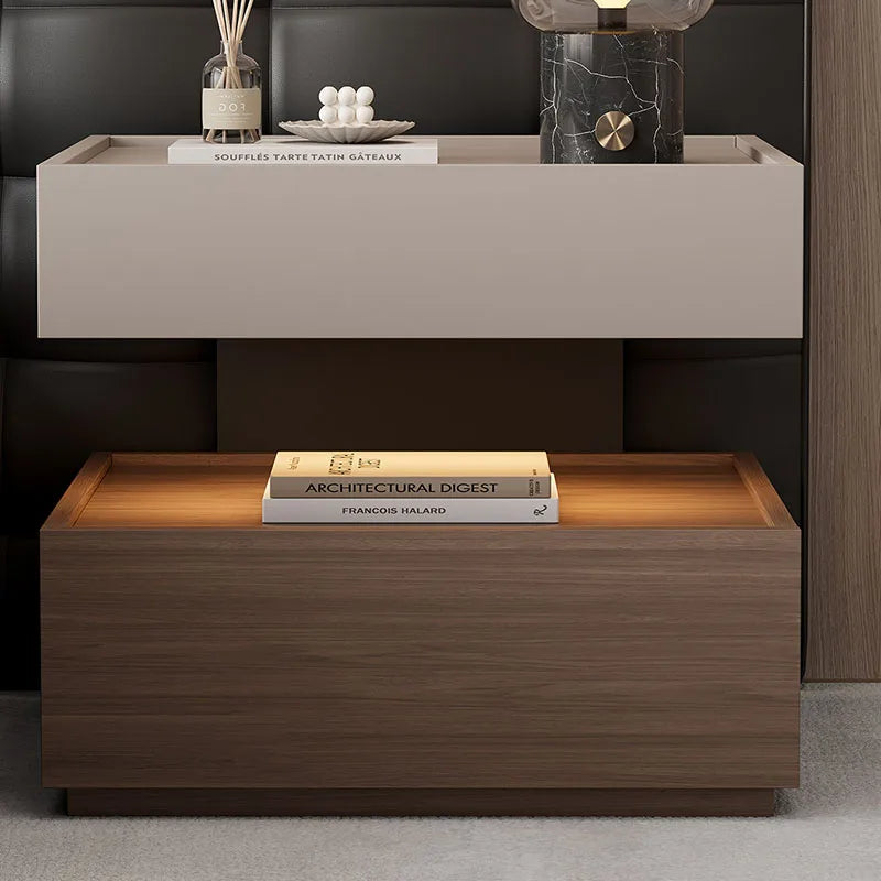 Luxury Decor Bedside Table Coffee Trendy Wood Vanity Living Room Nightstand Space Saving Cabinets Criado Mudo Home Furniture
