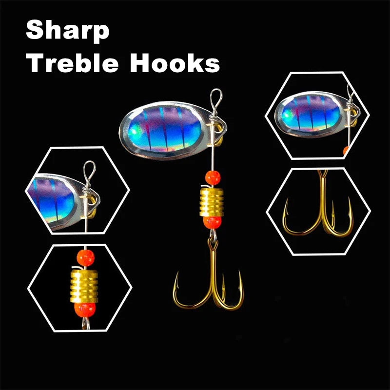 10pcs/1Set Metal Spoon Spinner Fishing Lure Spoonbait Crankbaits Wobblers Bait For Bass Pike Crochet Freshwater Fishing