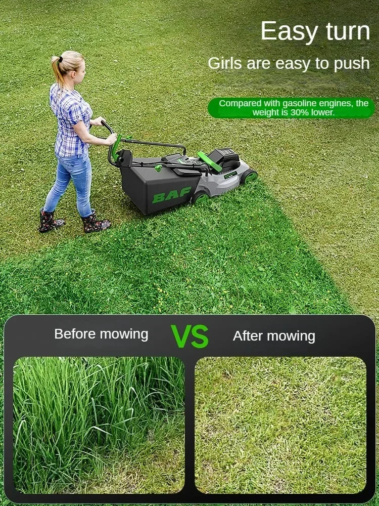 High-Power Electric Lawn Mower - Perfect for Large Yards, Push-Style Efficiency and Corded Operation Included