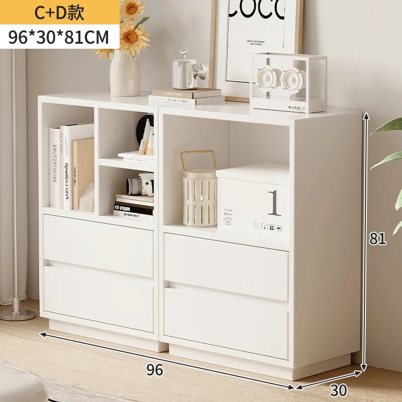 Bookshelf Home Modern Simple Floor Free Combination Storage Display Cabinet Living Room Grid Shelf Side Cabinet