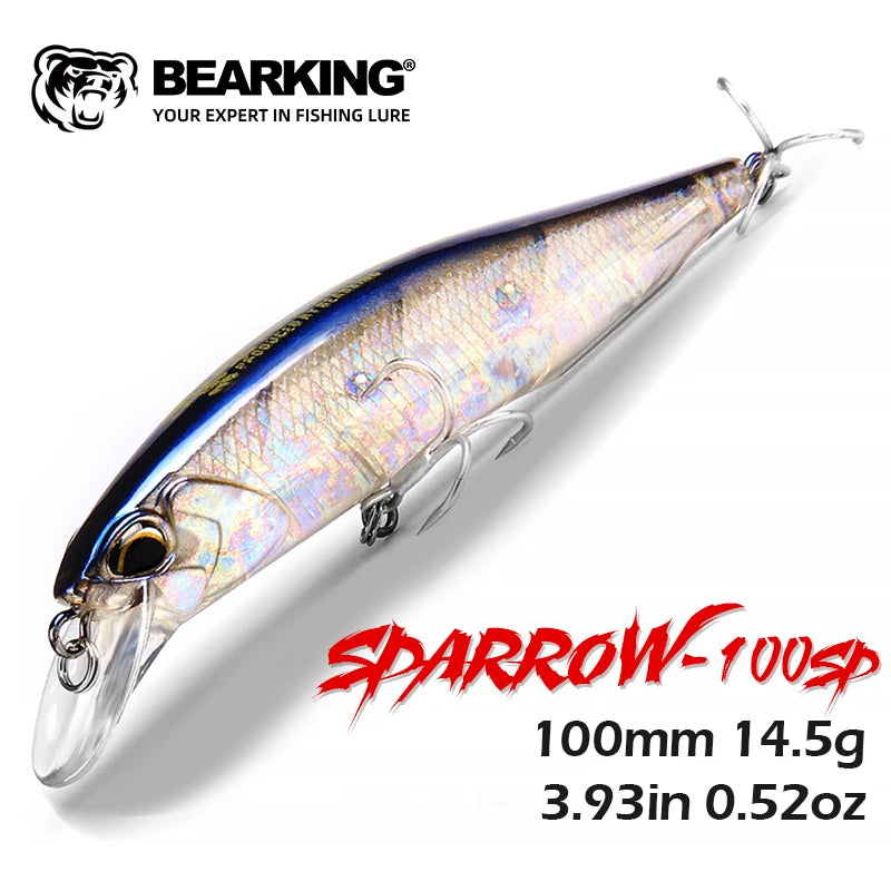 BEARKING Hot Sales Minnow 10cm 14.5g Fishing Lures Depth0.8-1.5m Hard Bait 30color For Choose Minnow Quality Professional Minnow