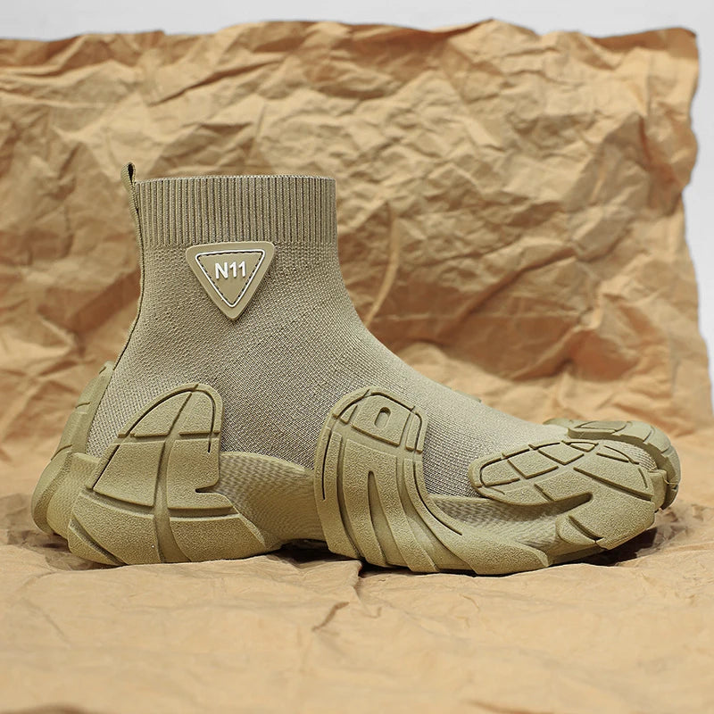 Outdoor Men Casual Boots Winter Designer Soft Sneakers Breathable Mens Socks Shoes Slip on Flat Lightweight Walking Sport Shoes
