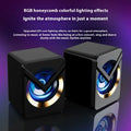 Computer Speaker Stereo Sound Small Audio Stereo Subwoofer Wired Speaker with RGB Light Home Office Speaker Desktop Loudspeaks