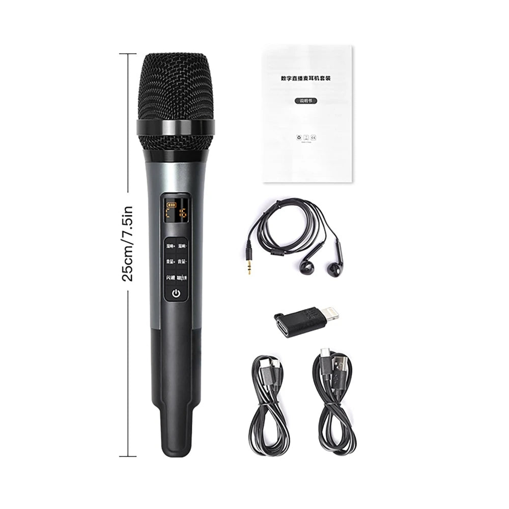 Handheld Microphone with Built-in DSP Professional Sound Card Connecting Cell Phone for Podcast Equipment OTG Live Streaming
