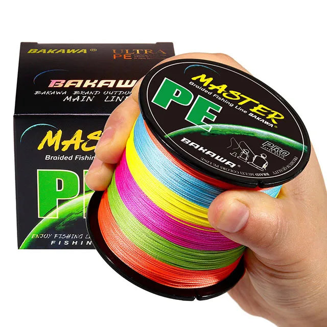 BAKAWA Braided Fishing Line 4 Strands 300M 500M 1000M Multifilament PE Fishing Line 10LB-85LB Strong Japan Cord For Carp Fishing