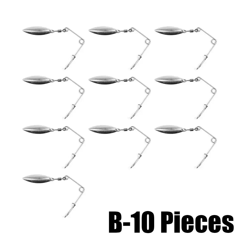 10pcs Vibration Spinner Bait Lures Tackle Barb Fishing Lures Spinner Fishing Lure Bait Spoon Bass Wire Bait Tool Accessories