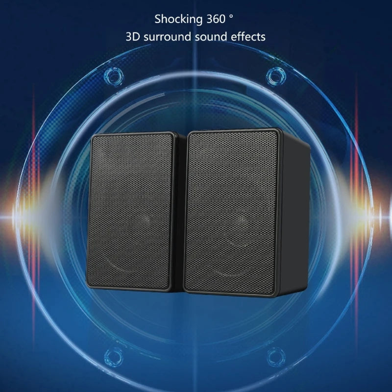 USB Wireds Speaker Stereo Subwoofer Sound Box 3.5mm Input USB Power Computer Speaker for Desktop PC