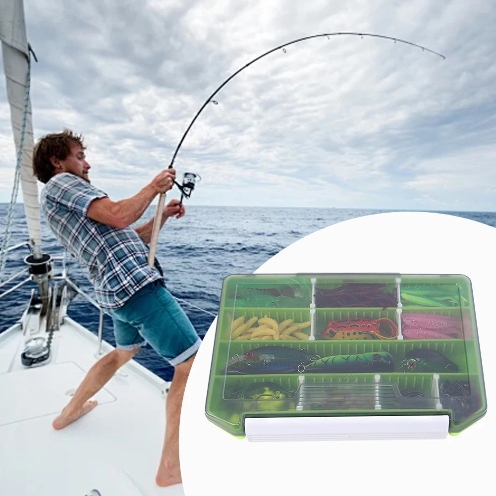 240PCS Fishing Lures Kit with T Tail Fishing Lure Fishing Lure Eye Tackle Accessories with Fishing Swivels Jig Hooks Tackle Box