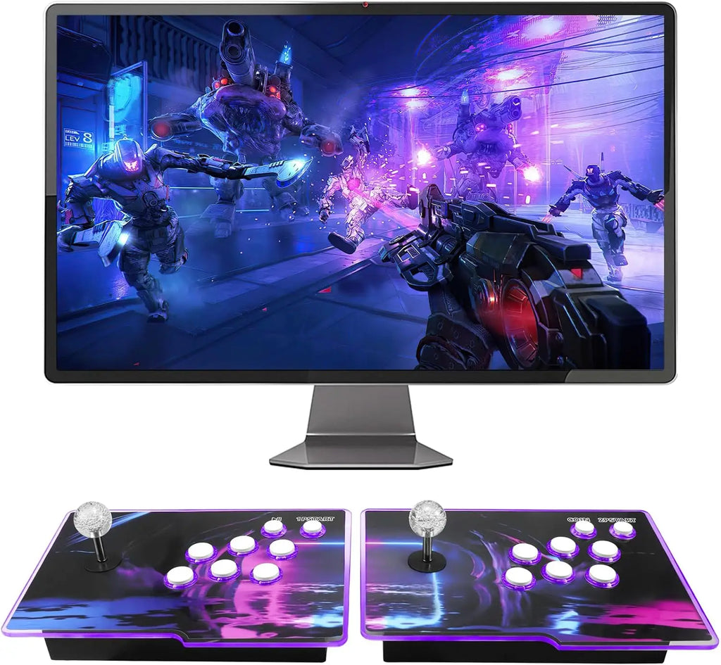 Newly 3D Arcade Games Console with 256G Built-in 30000+ Classic Games, 20+ Simulators, WiFi Download Game, Retro Arcade Machine