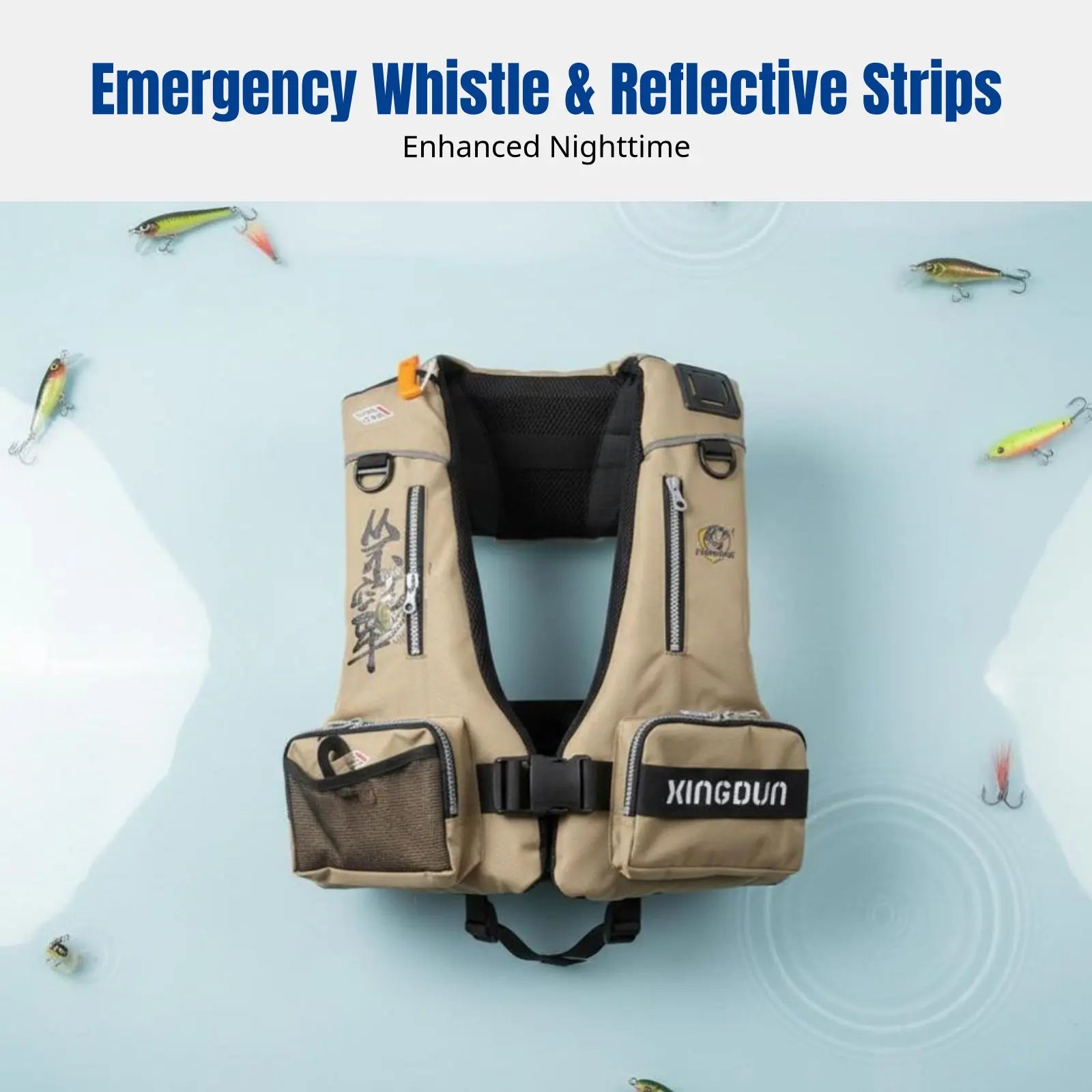 High Buoyancy Life Jacket Fishing Vest Outdoor Adult Fishing Gear
