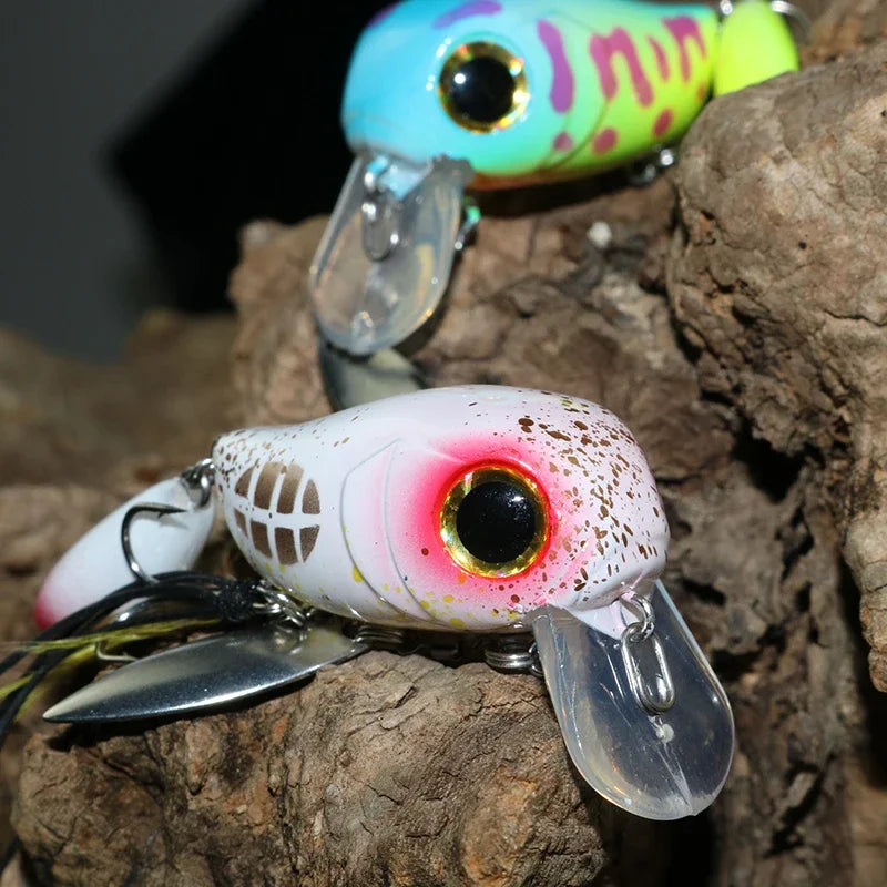 Crank Bait 8g 40mm Floating Minnow Fishing Lure Pesca Wobbler Rotating Sequins Stream Freshwater Bass Pike Trout Perch Hard Bait