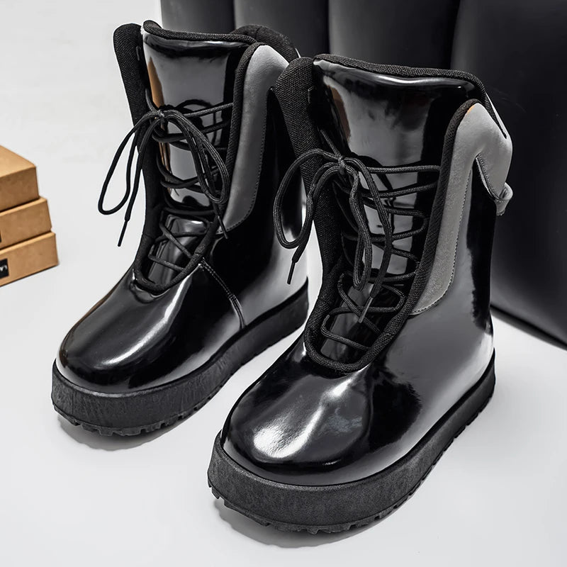 Men's shoes in autumn and winter, high top, niche fashion, versatile and casual, divided into winter casual shoes