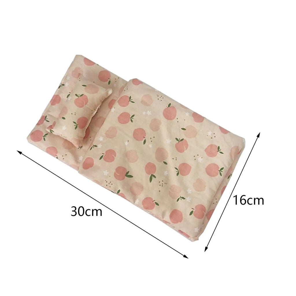 Doll Bedding Set Dollhouse Decoration Include Mattress Quilt Pillow for Doll Cribs Doll Cradles Doll Bunkbeds Doll Beds Supplies