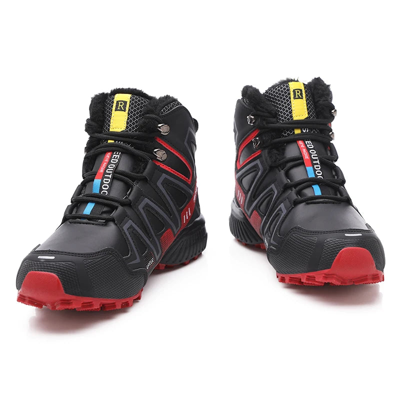 Men's snow boots warm and non slip outdoor hiking boots, lightweight walking shoes in winter trainers shoes men