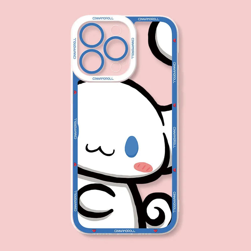 Sanrio Cute Cinnamoroll Lovely Phone Case For iPhone 17 Air 15 14 13 12 11 Pro Max 16 15 14 Plus Shockproof Soft Silicone Cover