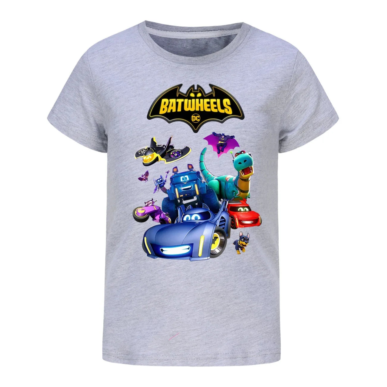 Funny Batwheels Short Sleeve Kids Clothing T-Shirts Summer Children Tops Cartoon Casual Tees Cotton Boys Girls Clothes3057
