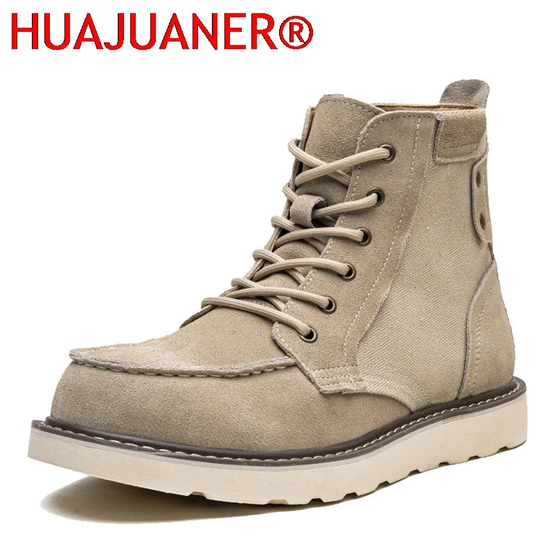 Outdoor Men Hiking Shoes Waterproof Tactical Leather Hunting Boots Desert Camping Sneakers Ankle Men Trekking Casual Shoes