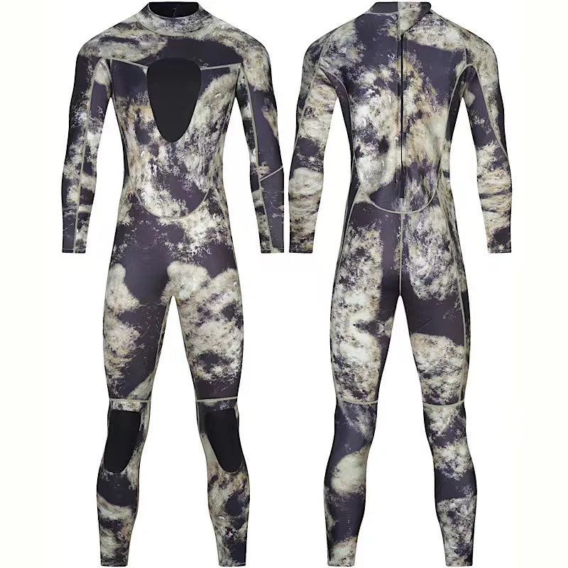 Mens Spearfishing Wetsuit 3mm Camouflage Neoprene One-piece Diving Suit for Scuba FreeDiving Jumpsuit Cold Water Swimsuit