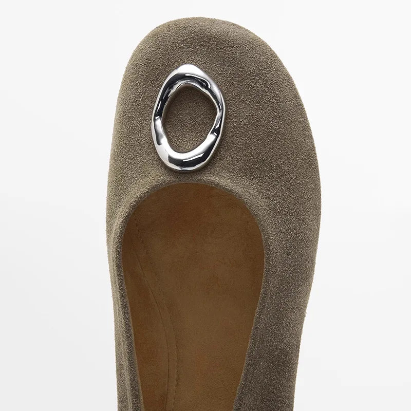 Withered Slip On Woman Shoes Shoes For Woman Loafers British Minimalist Women's Shoes Classic Round Toe Genuine Leather Shoes