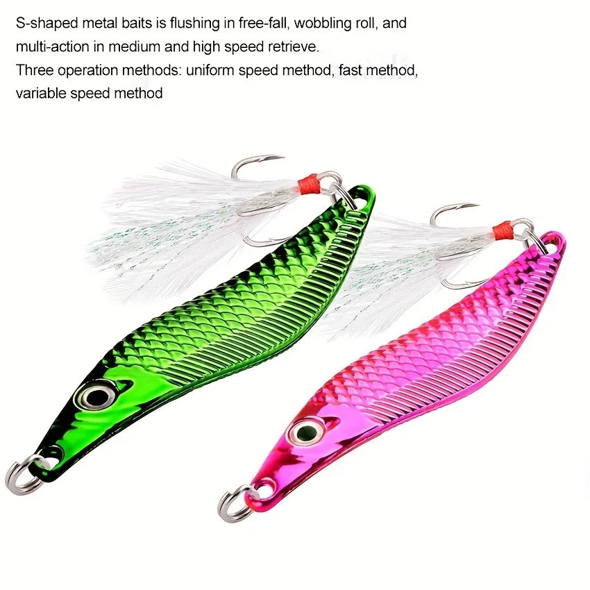 1PC 7g-20g Metal VIB Leech Spinners Spoon trout fishing Lures Artificial Bait Saltwater Trolling Wobblers Night Fishing Tackle