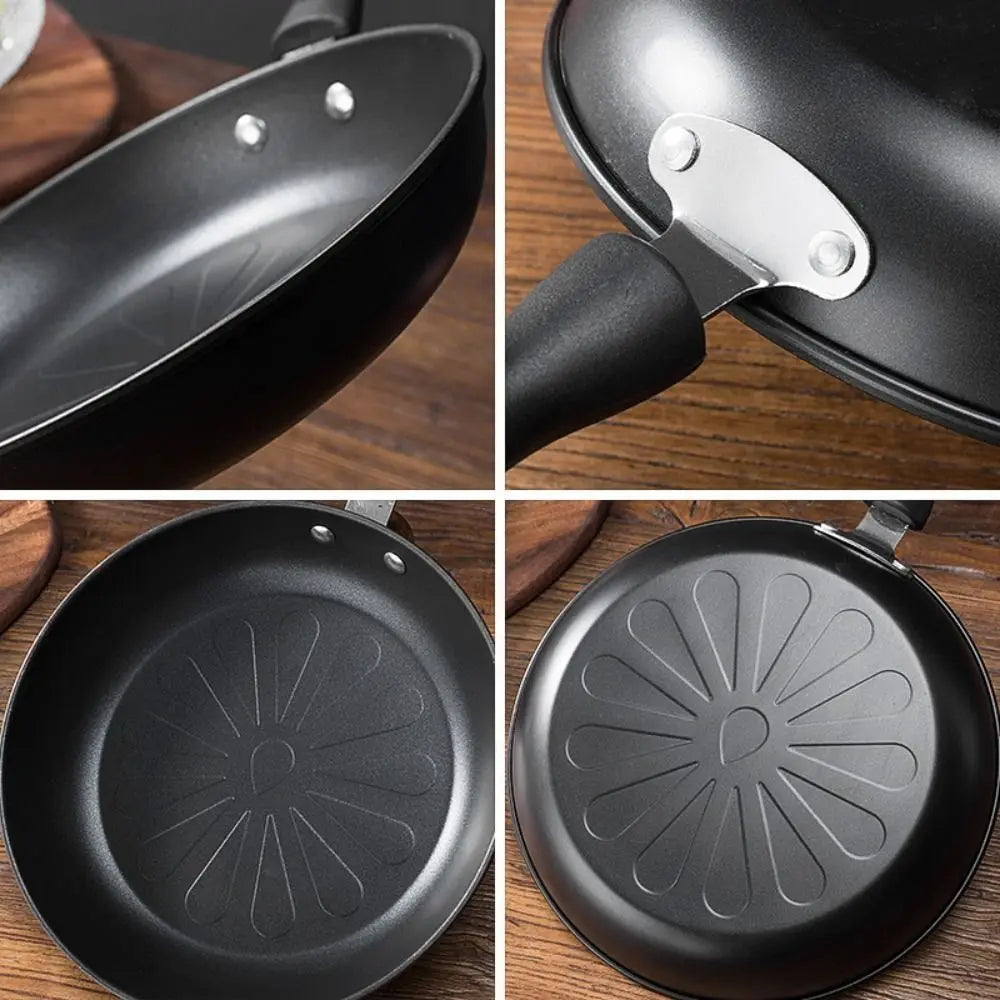 Round Egg Frying Pan 12/18/26/30cm Heat Resistant Non Stick Cooking Pots with Handle Non Toxic Induction Cooker Pans