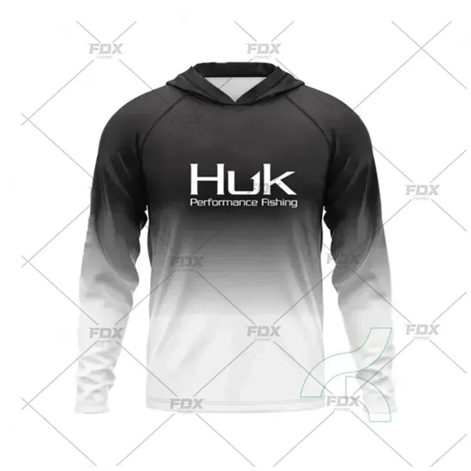 New Fishing Hoodie Huk Men Clothes Summer Breathable Long Sleeve Fishing Shirt Sun Protection Camouflage Fishing Shirts Tops